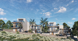 Visualisierung am Abend - Neubau-Maisonette in Modi auf Kreta zu verkaufen