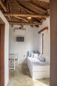 Kleines Ferienhaus, Wohn- und Schlafraum - Chorefto Ferienhäuser am Aeolos Pilion