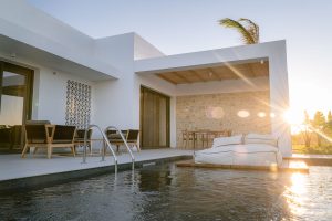 Villa mit 1 Schlafzimmer am Abend - TAF Beach Villas Tigaki Kos