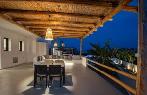 Überdachte Terrasse mit Essplatz - Blue Di Mare Villas Lachania Rhodos