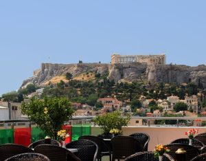 Blick auf die Akropolis - Attalos Hotel Athen