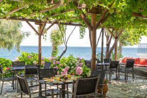 Sitzplatz im Innenhof - Hotel Cleopatra Chorefto Pilion