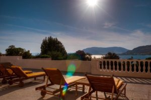 Terrasse mit Meerblick - Anthi Maria Beach Apartments Pefkos Rhodos