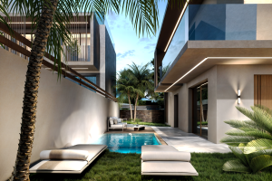 Visualisierung des Pools - Neubau-Maisonette in Modi auf Kreta zu verkaufen