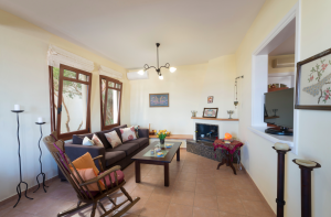 Wohnzimmer - Anlage mit fünf Villen bei Kalyves auf Kreta zu verkaufen