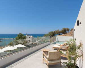Terrasse mit Meerblick - Villa EmJo Panormo Kreta