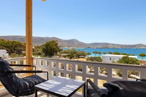 Balkon mit Meerblick Omilos Beachfront House Paros