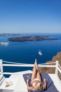 Blick auf die Caldera - On The Rocks Hotel Imerovigli Santorini