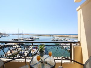 Blick aus dem Zimmer mit Meerblick – Porto Veneziano Hotel, Chania