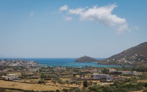 Blick von der Villa auf die Bucht von Gavrio - – Andros Royal Villa, Gavrio