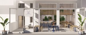 Café im Erdgeschoss (Visualisierung) – Chill & Co. Serifos, Livadi
