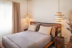 Deluxe-Apartment Schlafzimmer - Penny Luxury Apartments Kokkari Samos