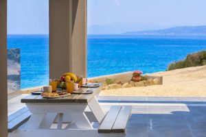 Frühstück mit Blick aufs Meer Villa Fteri Kefalonia