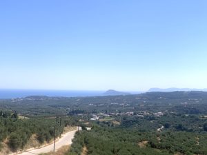 Meerblick vom Grundstück - Baugrundstück mit Meerblick bei Maleme auf Kreta zu verkaufen