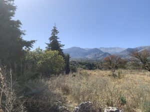 Blick auf die Weißen Berge - Ebenes Baugrundstück bei Kalyves auf Kreta zu verkaufen