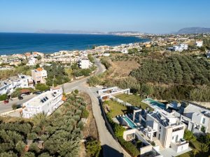 Luftaufnahme mit Meerblick, Villa Aroma Agia Marina