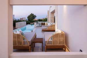 Sitzecke am Pool, Villa Aroma Agia Marina