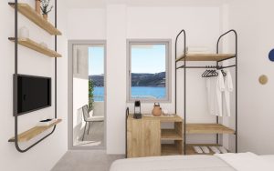 Standard-Zimmer mit Meerblick (Visualisierung) – Chill & Co. Serifos, Livadi