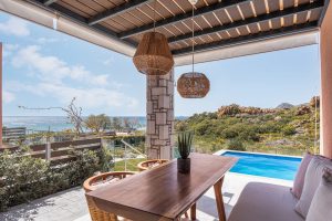 Terrasse der Residence One - Lemnos Thea Luxury Villas Limnos
