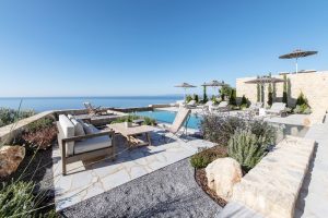 Terrasse mit Blick aufs Meer - – Amani Earthy Living, Mani