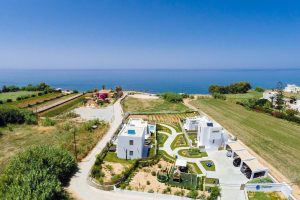 Villen über dem Meer aus der Luft Thalasses Villas Rethymno