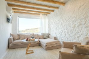 Wohnbereich der Suite – Mikri Vigla, Naxos